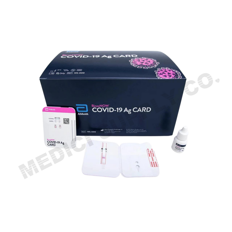 Abbott BinaxNOW™ SARS-CoV-2 COVID-19 Ag CARD Antigen Rapid Test POINT-OF-CARE CLIA WAIVED 195-000, 40 Test Kits/Box