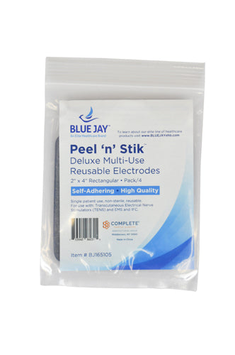 Reusable Electrodes  Pack/4 2 x4 Rectangle  Blue Jay Brand