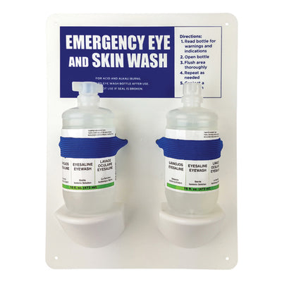 Eye Wash Station w/2 - 16oz Filled Eye and Skin Wash