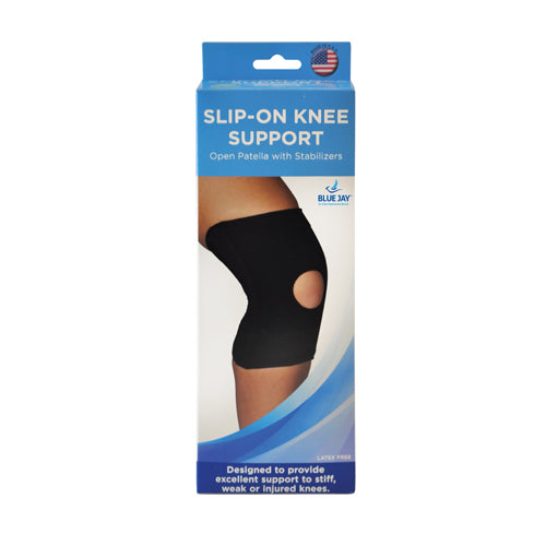 Blue Jay Slip-On Knee Support Open Patella w/Stabilizers Sm