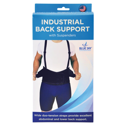 Blue Jay Industrial Back Suppt w/Suspenders  Black  X-Large