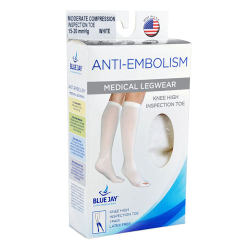 Anti-Embolism Stockings Lg/Lng 15-20mmHg Below Knee  Insp Toe