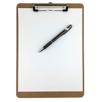 Clipboard  9 x 12±   Hardboard Low Profile Clip