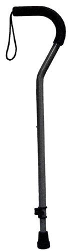 Cane  W- Tab-loc Silencer Offset Handle   Silver