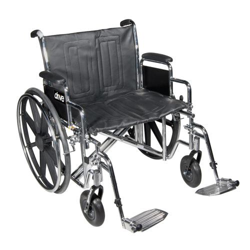 Wheelchair Std Dual-axle 24  W-rem Full Arms & Elev Legrest