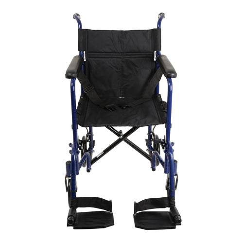 Aluminum Transport Chair W/ Footrests  Blue