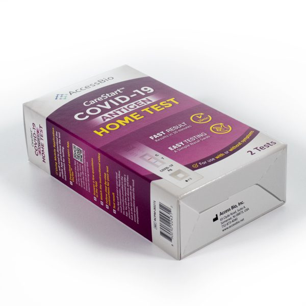 AccessBio CareStart™ SARS-CoV-2 COVID-19 Antigen Rapid OTC Home Test, 2 Test Kits/Box