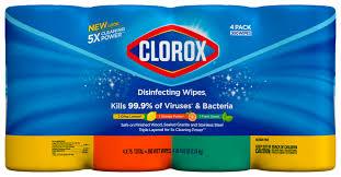 300 Clorox® Disinfecting Wipes - 2 Lemon, 1 Orange Fusion, 1 Fresh - 4 Canisters of 75 Wipes