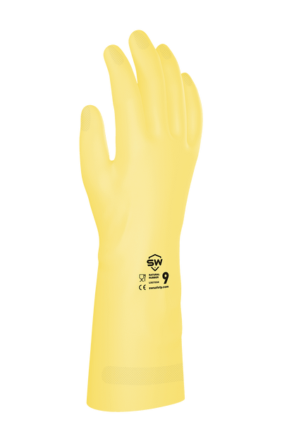 144 Pairs /CS CORESAFE® U17N Natural Rubber Chemical-Resistant Gloves Unlined