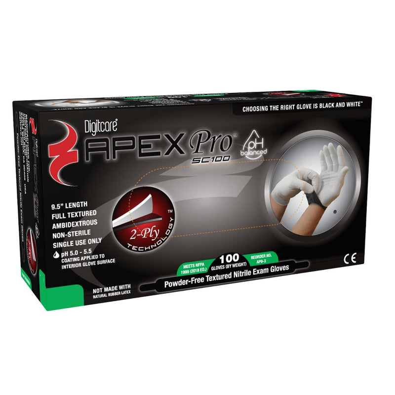 900/CS ApexPro SC100, 2-ply Powder-Free Nitrile Exam Gloves