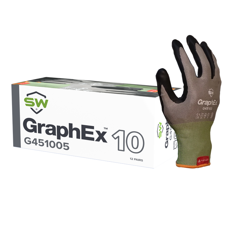 72 Pairs/CS (GraphEx® G45100) Cut Resistant Level 4 Mechanical Gloves with AxiFybr®