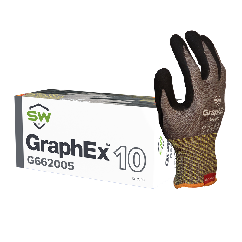 72 Pairs/CS (GraphEx® G66200) Cut Resistant Level 6 Mechanical Gloves with AxiFybr®