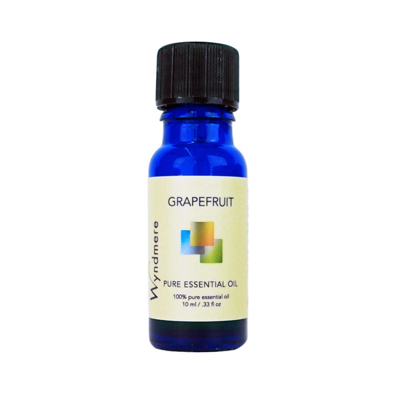 Grapefruit - 10ml blue bottle of Wyndmere Grapefruit Essential Oil with an uplifting citrus scent that boosts confidence