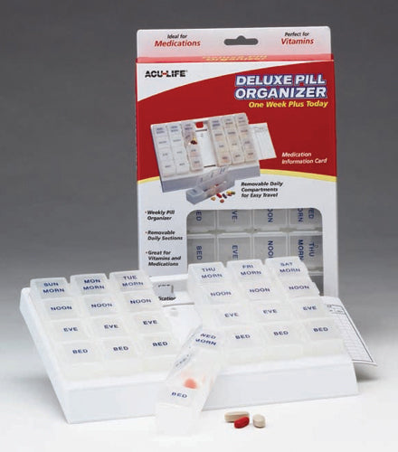 Deluxe Pill Organizer w/28 Com One Week Plus Today&