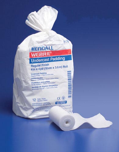 Webril 100% Cotton Undercast Padding 4  x 4 Yds Bg/12