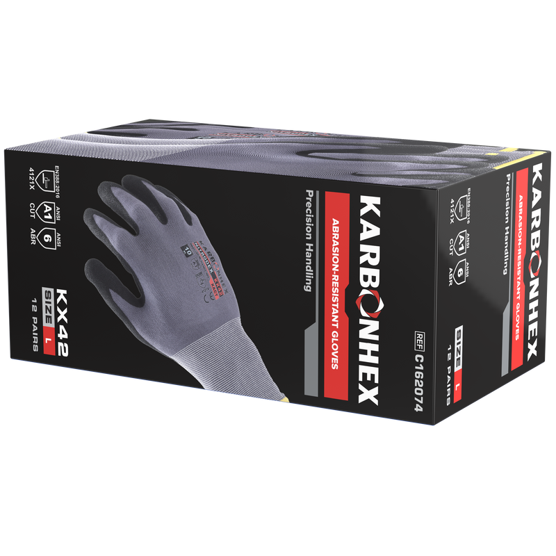 72 Pairs/CS KARBONHEX KX42 Purpose Built Abrasion-Resistant Glove® Precision Handling