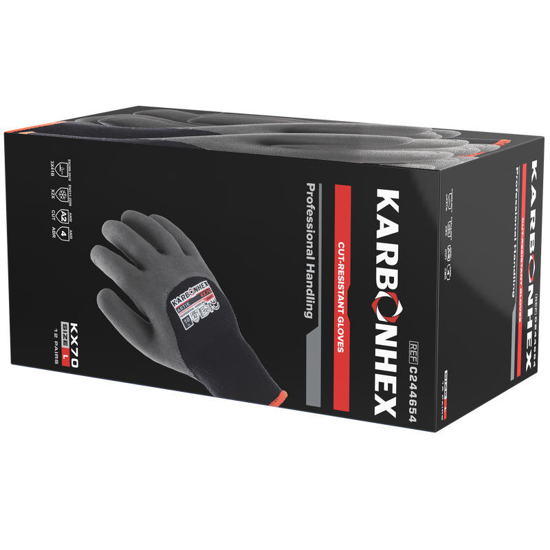 72 Pairs/CS KARBONHEX KX70 Purpose Built Cut-Resistant Gloves – Komplex Handling