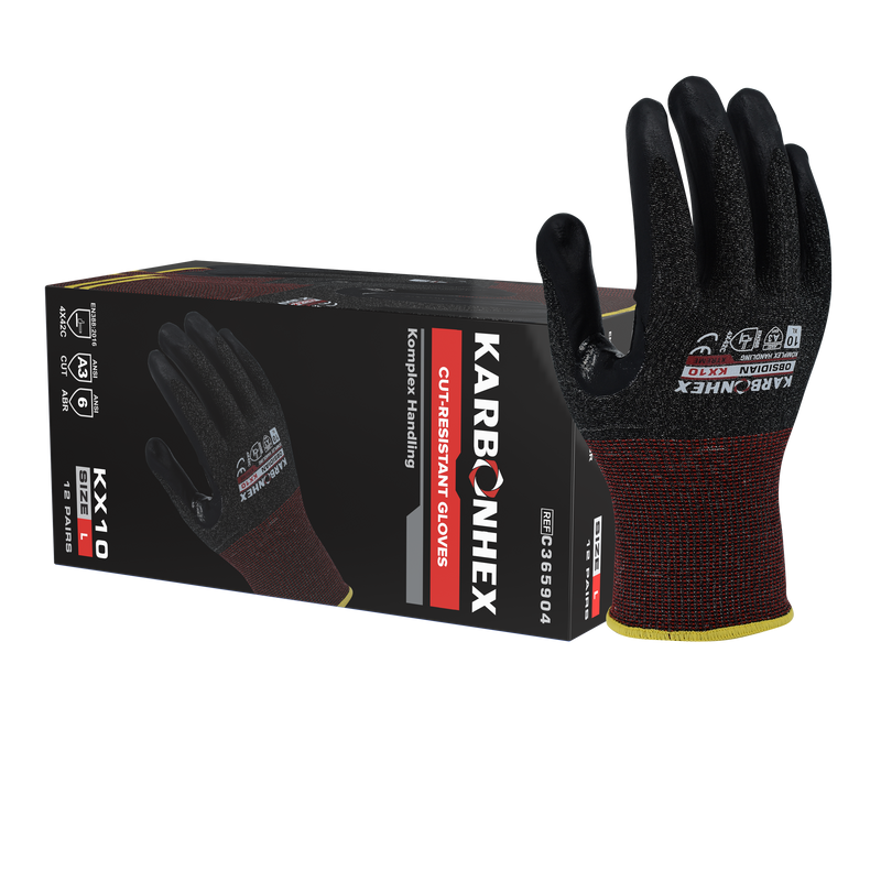 72 Pairs/CS KARBONHEX KX10 Purpose Built Cut-Resistant Gloves – Komplex Handling