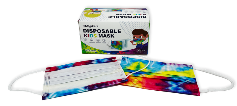 MagiCare Kids 3-Ply ASTM Level 2 Face Mask for Children (Tie-Dye), 2000/Case