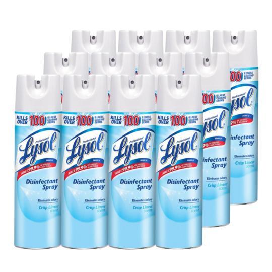 Lysol® Disinfectant Spray - Crisp Linen® - pack of 12 cans - 12.5oz- $8.25/can
