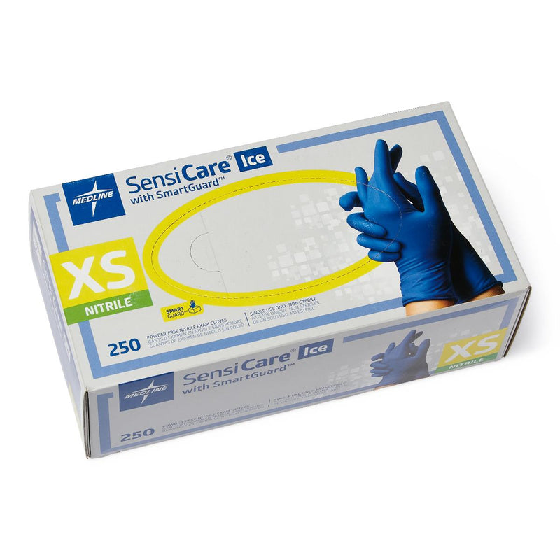 SensiCare Ice Powder-Free Nitrile Exam Gloves with SmartGuard Film