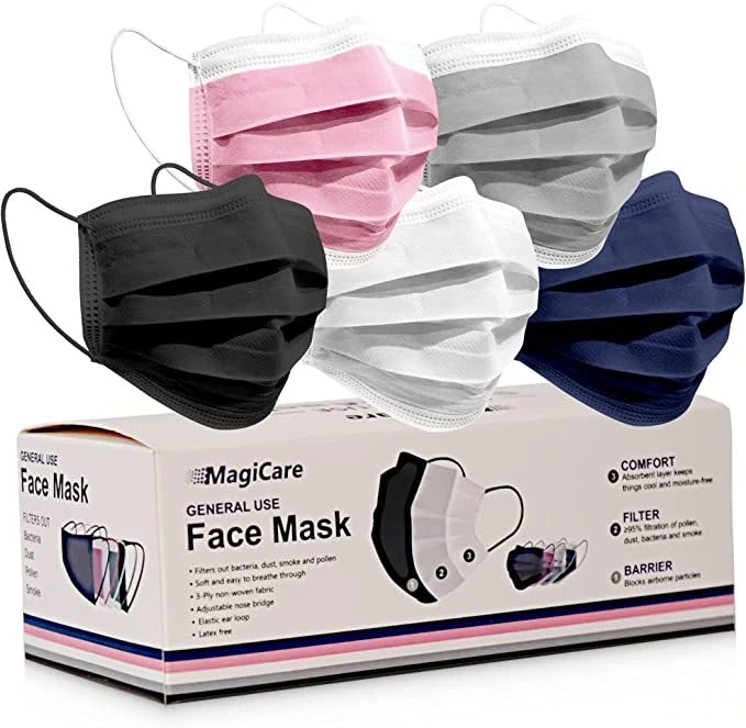 MagiCare 3-Ply ASTM Level 1 Non-Medical Face Masks (Five Colors), 2000/Case