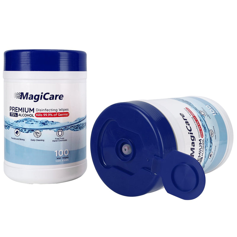 MagiCare Premium 75% Alcohol Disinfecting Wipes (100ct), 24/Case