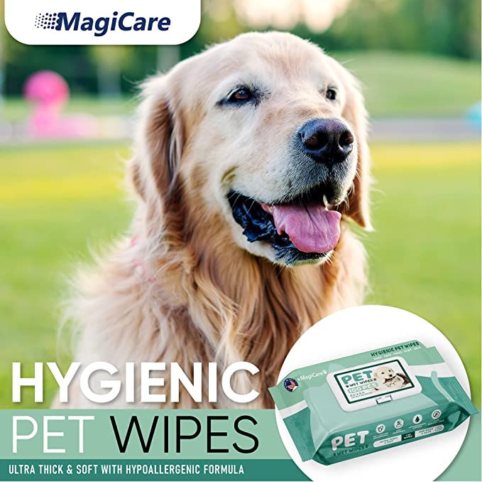 MagiCare® Made in USA Pet Dog Cat Large Cleaning Wipes (100ct), 16 Packs/Case