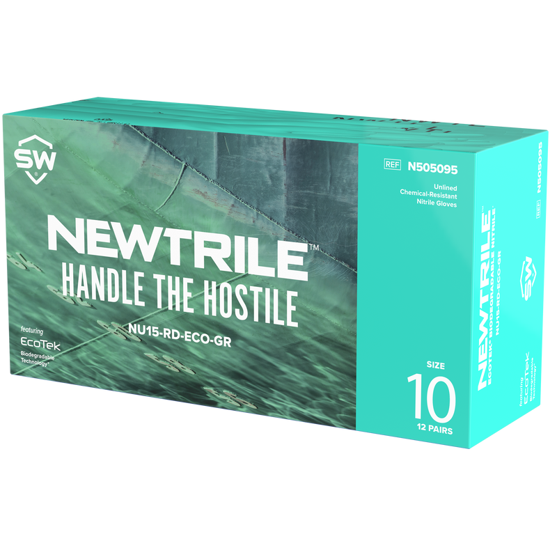 NEWTRILE® 15 mil Unlined Nitrile Chemical-Resistant Gloves with EcoTek®