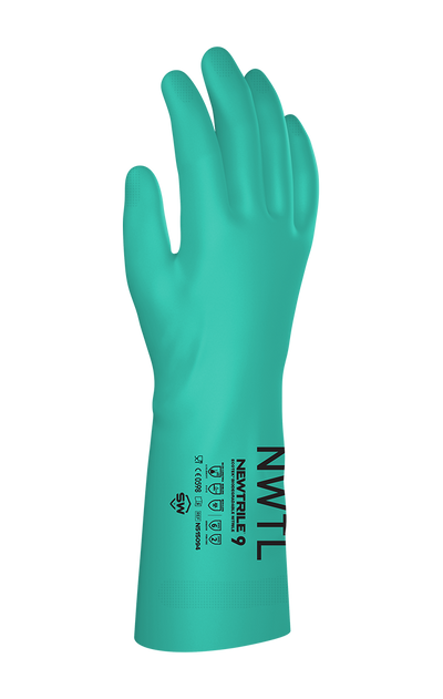 NEWTRILE® 15 mil Flock-Lined Nitrile Chemical-Resistant Gloves with EcoTek®