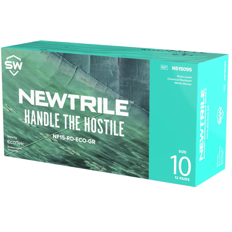 NEWTRILE® 15 mil Flock-Lined Nitrile Chemical-Resistant Gloves with EcoTek®