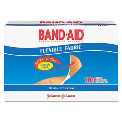 BAND-AID Flexible Fabric Adhesive Bandages, 1" x 3", 100/Box (4444)