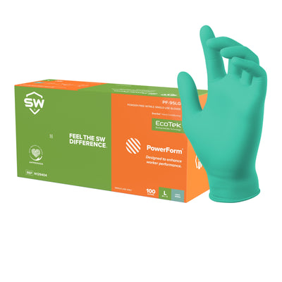 PowerForm Nitrile Biodegradable Exam Gloves with EnerGel