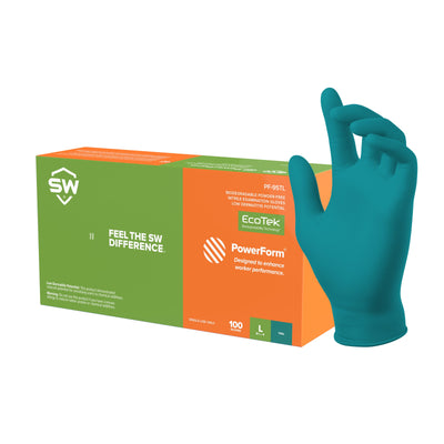 PowerForm Nitrile Exam Gloves with EcoTek