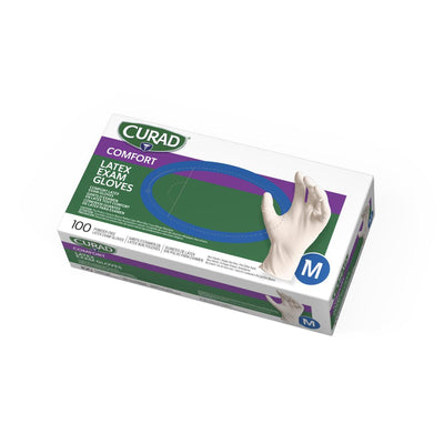 CURAD Powder Free Textured Latex Exam Gloves