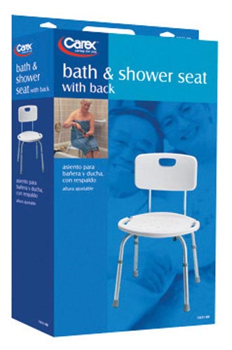 Bath & Shower Seat w/Back Adj Carex (Set-Up)(Non-retail)