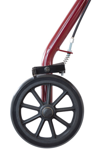 Rollator  Steel  6  Wheels Burgundy  300 lb. Weight Cap