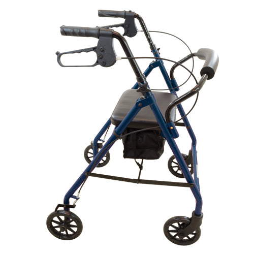 Rollator  Steel  6  Wheels Blue  300 lb. Weight Cap