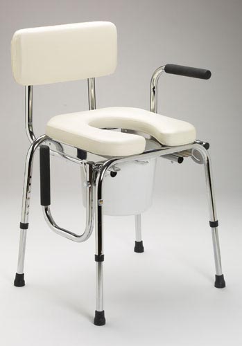 Drop Arm Commode With Padded Seat