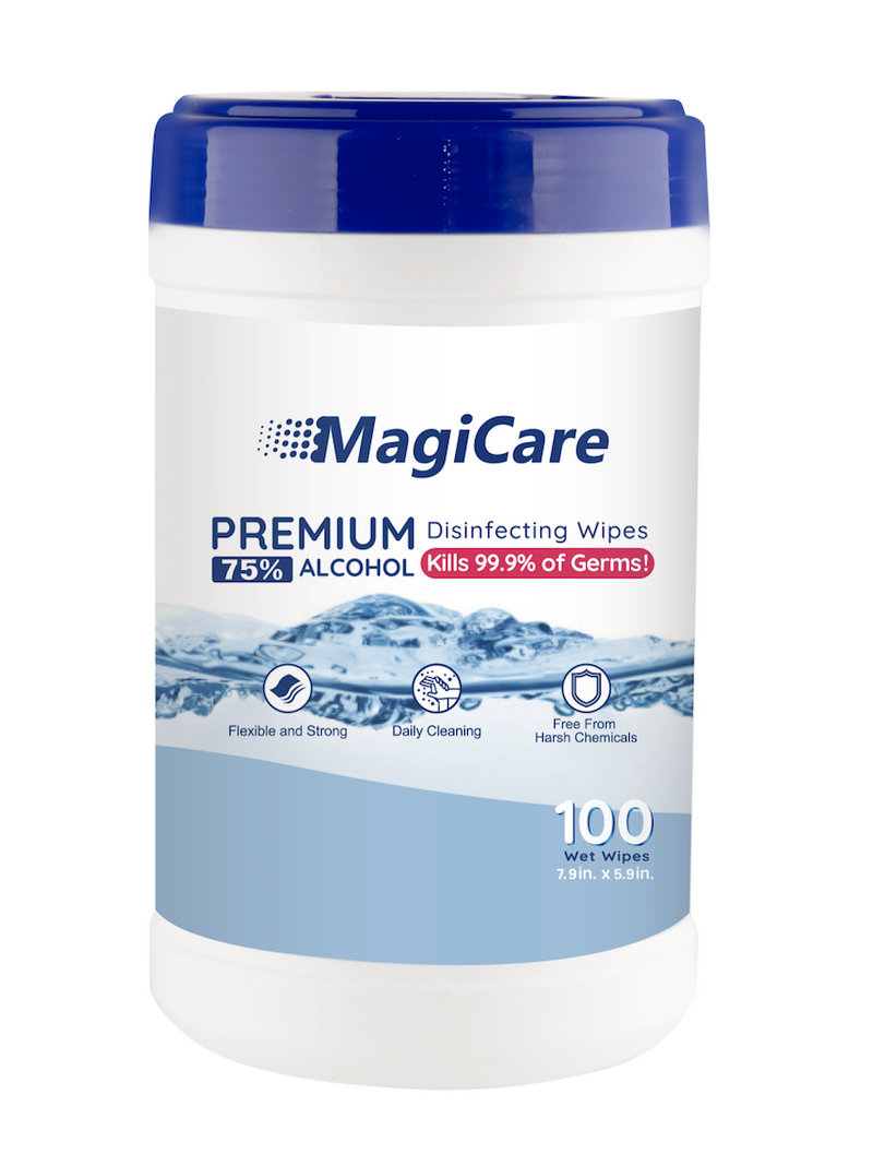 MagiCare Premium 75% Alcohol Disinfecting Wipes (100ct), 24/Case