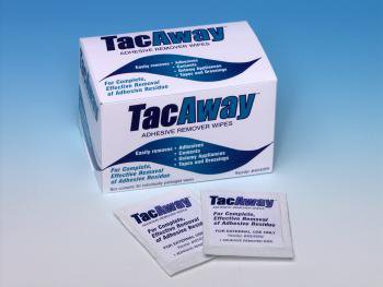 Tacaway Adhesive Remover Wipes, 2 in x 2 in Individual Packets