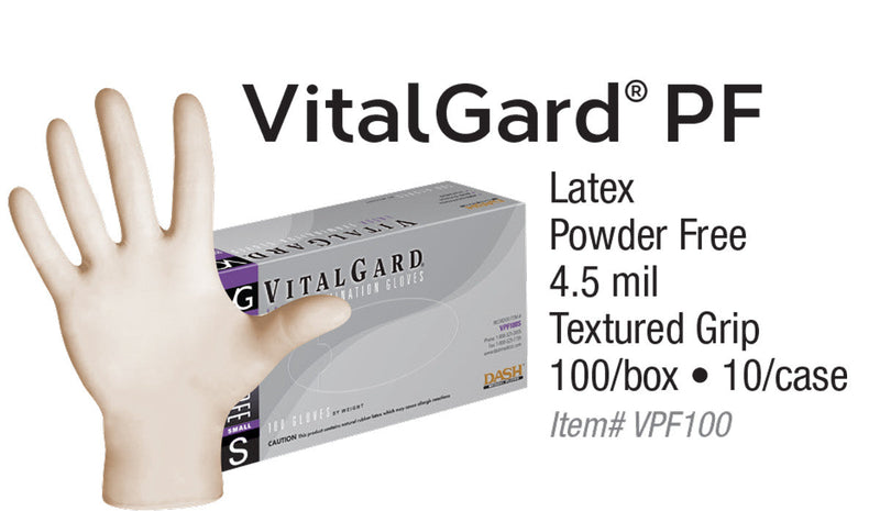 VitalGard Latex PF Exam Gloves