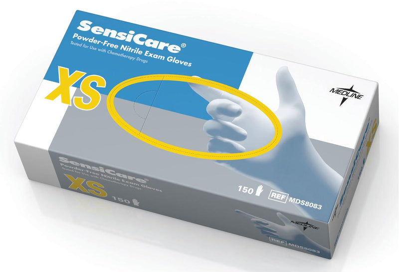 SensiCare Powder-Free Nitrile Exam Gloves with Textured Fingertips