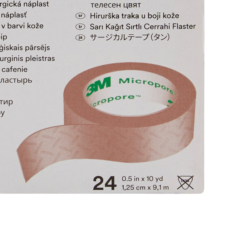 3M™ Micropore™ Paper Medical Tape, 1/2 Inch x 10 Yard, Tan