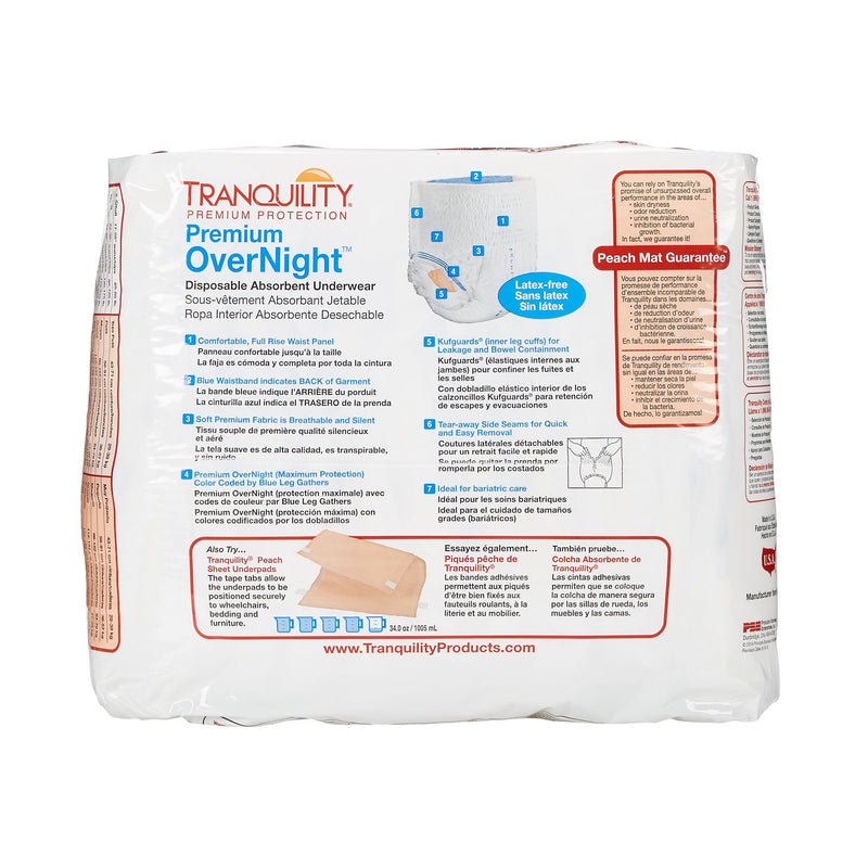 Tranquility® Premium OverNight™ Absorbent Underwear, Extra Extra Large