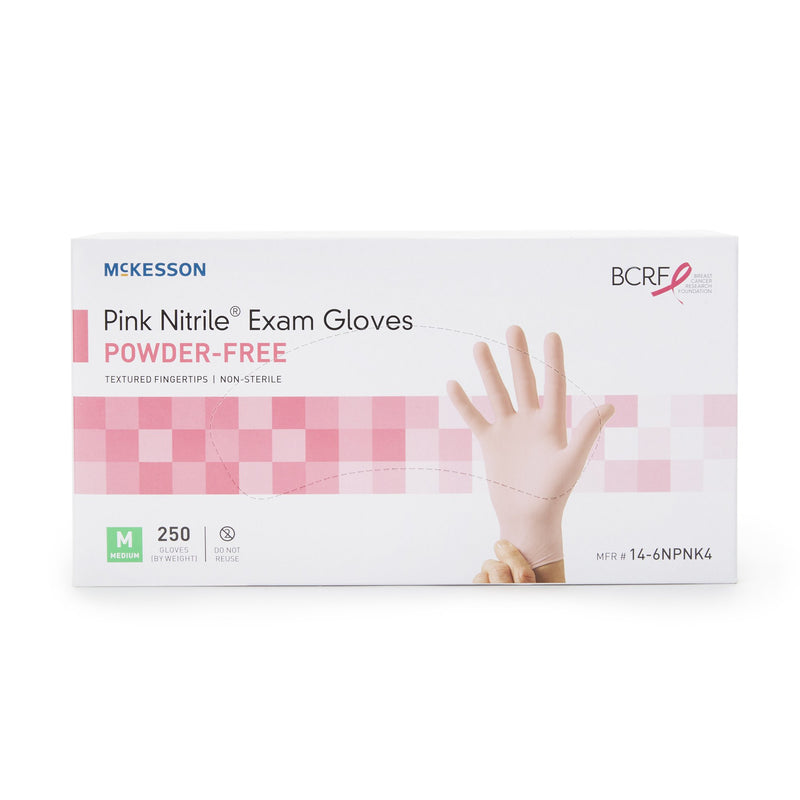 McKesson Pink Nitrile® Exam Glove, Medium, Pink