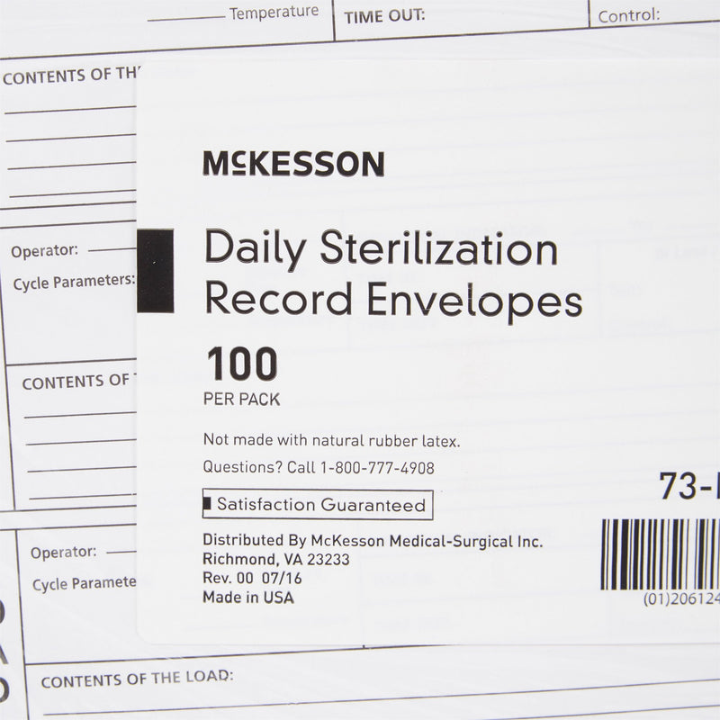 McKesson Sterilization Record Envelope