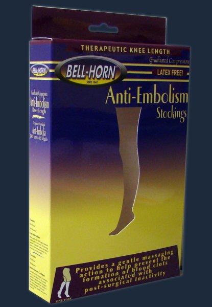 Bell-Horn® Knee Length Anti-Embolism Stockings, 2X-Large/Reg, Black