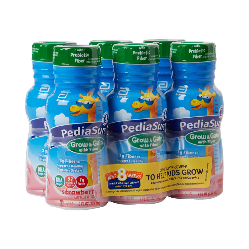 PediaSure® Grow & Gain with Fiber Strawberry Pediatric Oral Supplement, 8 oz. Bottle