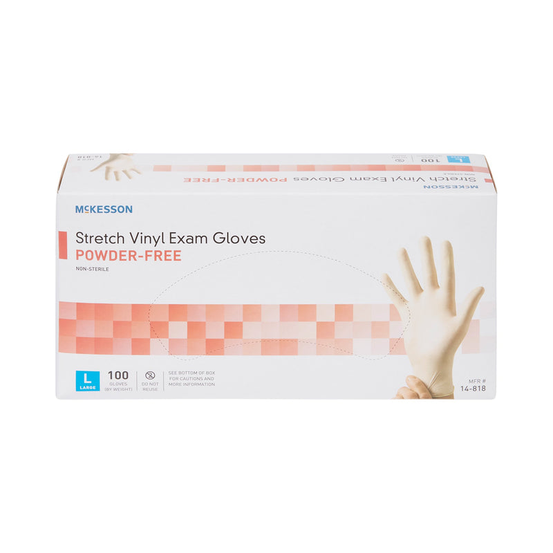 McKesson Stretch Vinyl Exam Glove, Large, Ivory
